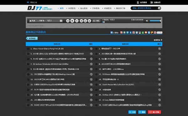 程氏CMS V4.0 DJ77音乐舞曲网站模板 UTF8 GBK